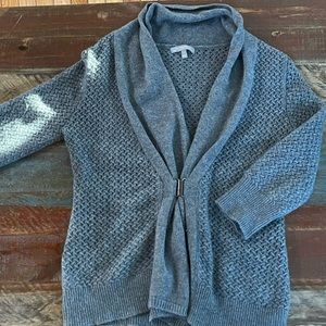 Vintage Neiman Marcus 100% Cashmere Shawl Neck Drape Cardigan SZ Lg Grey